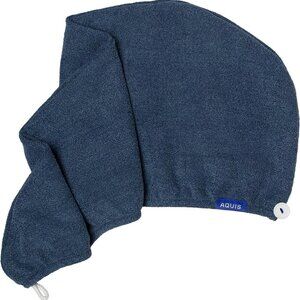 New Aquis Hair Wrap Hair-Drying Tool Turban Towel In Ocean - New In Box